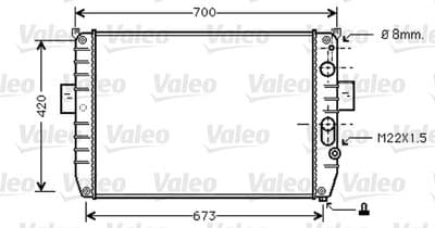 Radiador, refrigeración del motor VALEO 733409