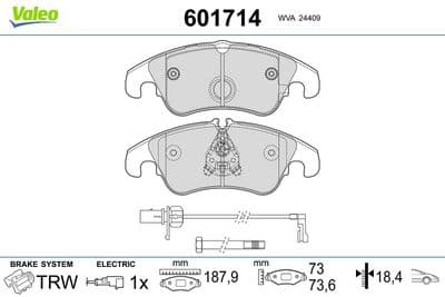 Juego de balatas de freno VALEO 601714