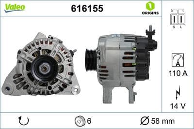 Alternador VALEO 616155