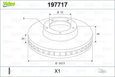 Disco de freno VALEO 197717