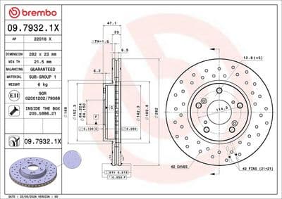 Disco de freno BREMBO 09.7932.1X