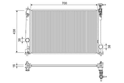 Radiador, refrigeración del motor VALEO 701297