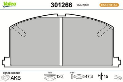 Juego de balatas de freno VALEO 301266