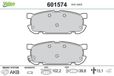 Juego de balatas de freno VALEO 601574