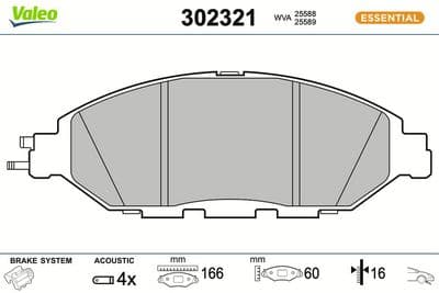 Juego de balatas de freno VALEO 302321