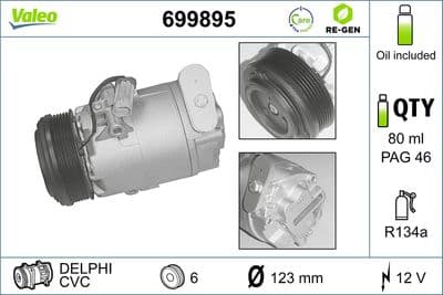 Compresor, aire acondicionado VALEO 699895