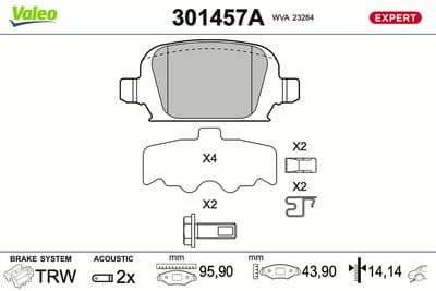 Juego de balatas de freno VALEO 301457A