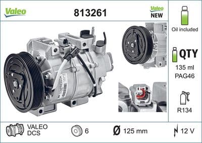 Compresor, aire acondicionado VALEO 813261