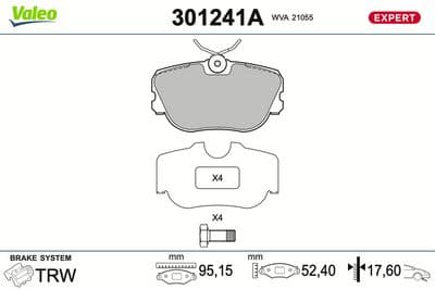 Juego de balatas de freno VALEO 301241A