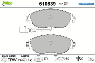 Juego de balatas de freno VALEO 610639