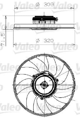 Ventilador, refrigeración del motor VALEO 696027