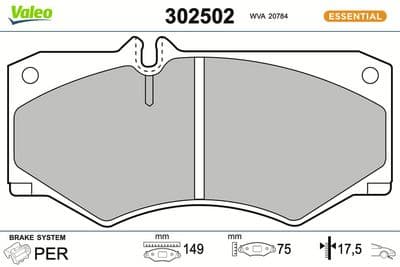 Juego de balatas de freno VALEO 302502