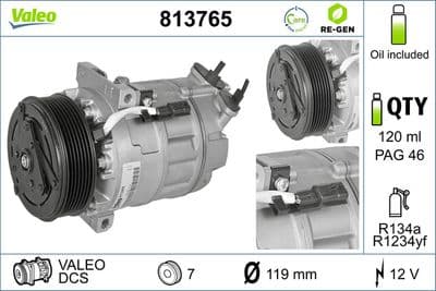 Compresor, aire acondicionado VALEO 813765