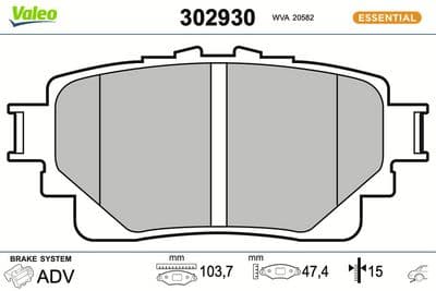 Juego de balatas de freno VALEO 302930