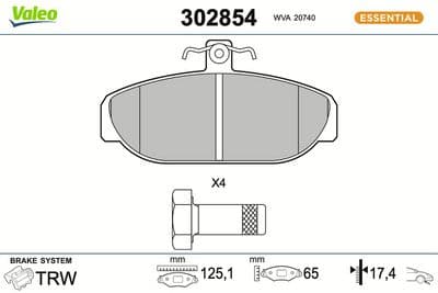 Juego de balatas de freno VALEO 302854