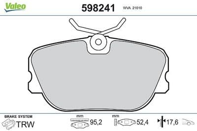 Juego de balatas de freno VALEO 598241