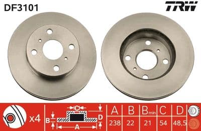 Disco de freno TRW DF3101