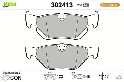 Juego de balatas de freno VALEO 302413