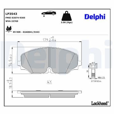 Juego de balatas de freno DELPHI LP3543