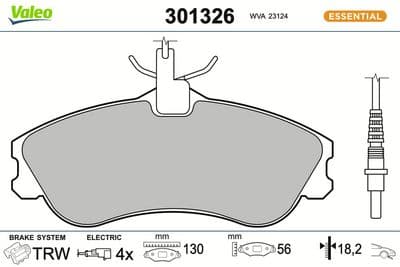 Juego de balatas de freno VALEO 301326