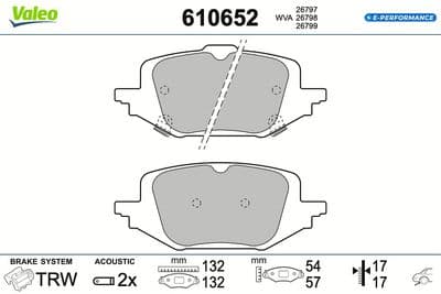Juego de balatas de freno VALEO 610652