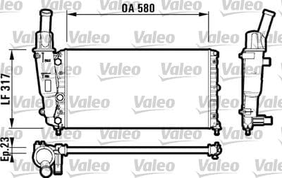 Radiador, refrigeración del motor VALEO 732705
