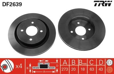 Disco de freno TRW DF2639