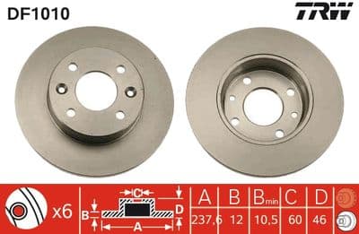 Disco de freno TRW DF1010