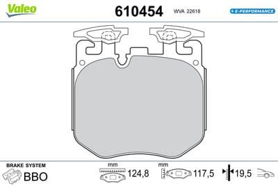 Juego de balatas de freno VALEO 610454