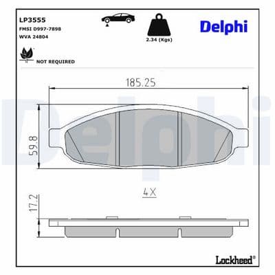 Juego de balatas de freno DELPHI LP3555