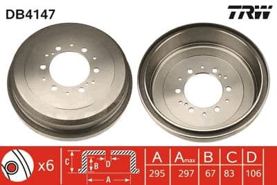 Tambor de freno TRW DB4147