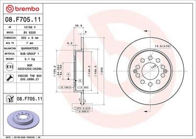 Disco de freno BREMBO 08.F705.11