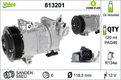 Compresor, aire acondicionado VALEO 813201
