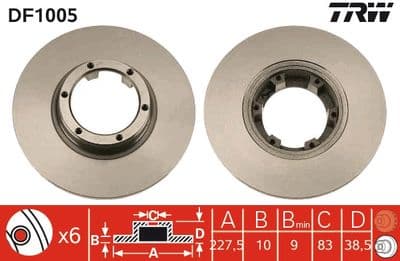 Disco de freno TRW DF1005