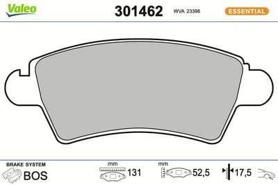 Juego de balatas de freno VALEO 301462