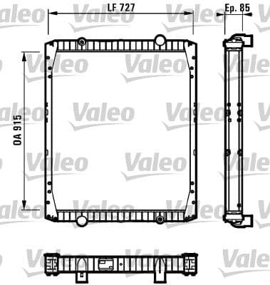 Radiador, refrigeración del motor VALEO 732337