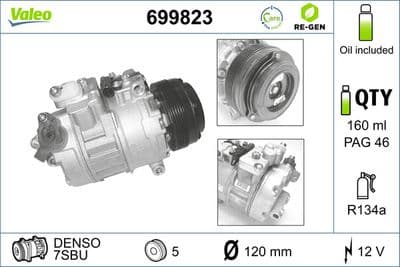 Compresor, aire acondicionado VALEO 699823
