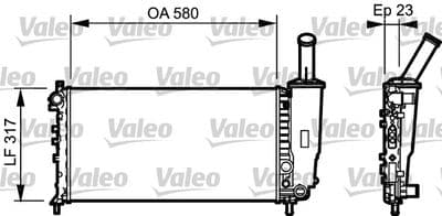 Radiador, refrigeración del motor VALEO 732923