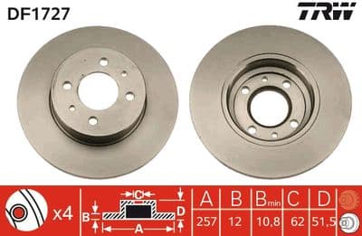 Disco de freno TRW DF1727