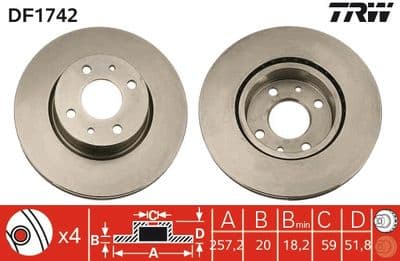 Disco de freno TRW DF1742