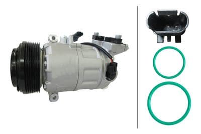Compresor, aire acondicionado HELLA 8FK 366 204-611