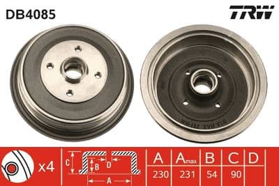 Tambor de freno TRW DB4085