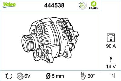 Alternador VALEO 444538