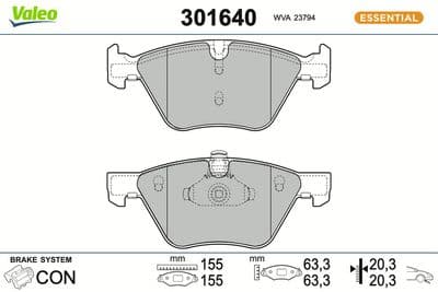Juego de balatas de freno VALEO 301640