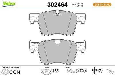 Juego de balatas de freno VALEO 302464