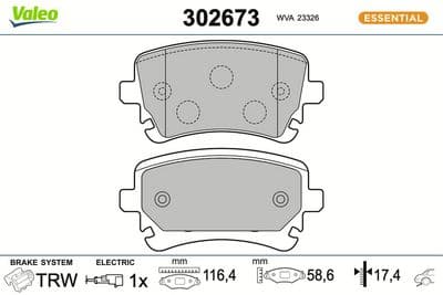 Juego de balatas de freno VALEO 302673