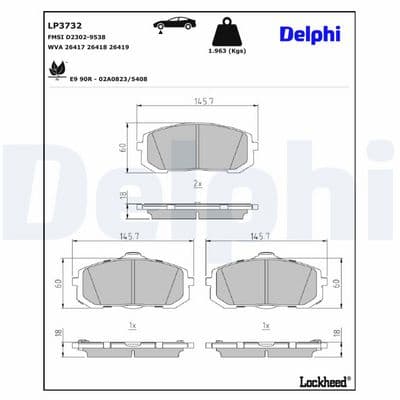 Juego de balatas de freno DELPHI LP3732