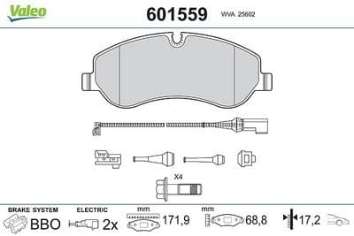 Juego de balatas de freno VALEO 601559