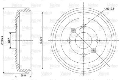 Tambor de freno VALEO 237041