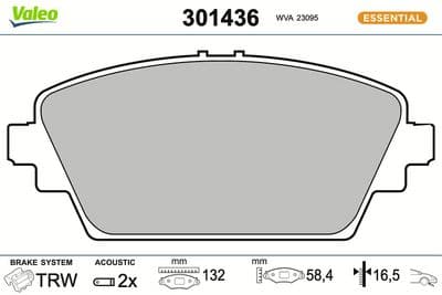 Juego de balatas de freno VALEO 301436